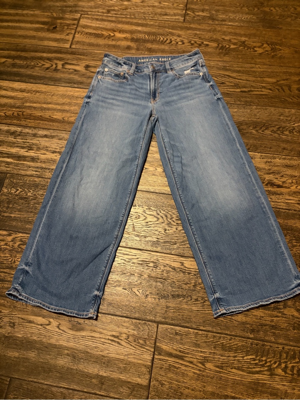American Eagle Outfitters Medium Blue Wide-Leg Jeans